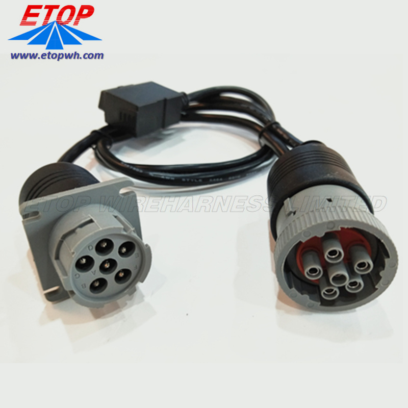Heavy Truck Diagnostic Cable Female OBD2 To Female J1708 Connector