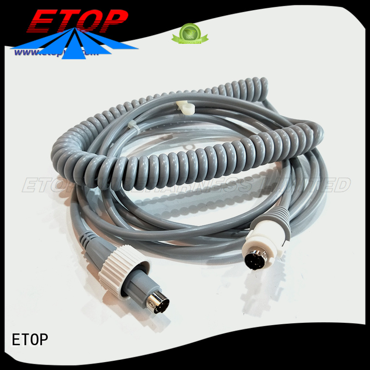 ETOP custom molded cable assemblies widely employed for medical equipment