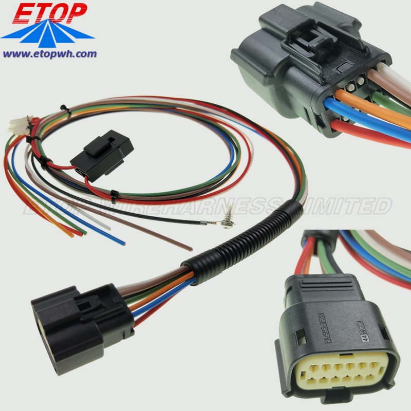 custom automotive fuse holder wire harness and sealed waterproof connector cable assembly