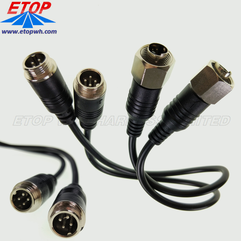 custom molded 4pin DIN male plug electrical connector radio cable assembly