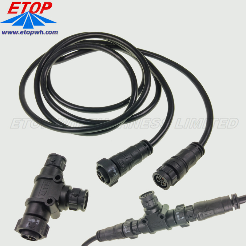 custom waterproof LTW LED M16 connector cable assembly