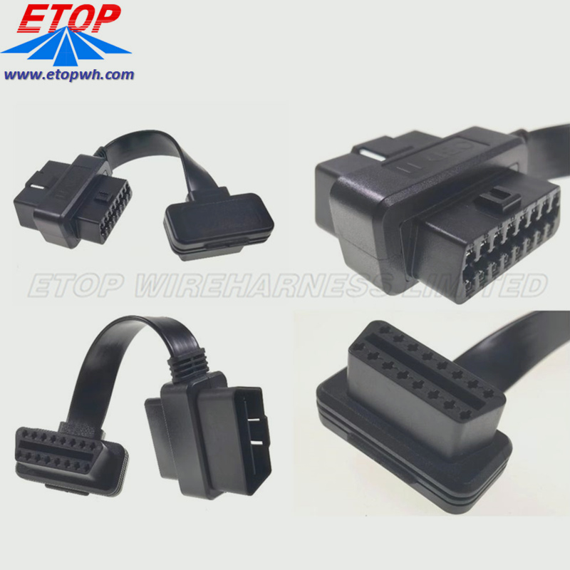 Custom Short OBD2 Right Angle Flat Cable