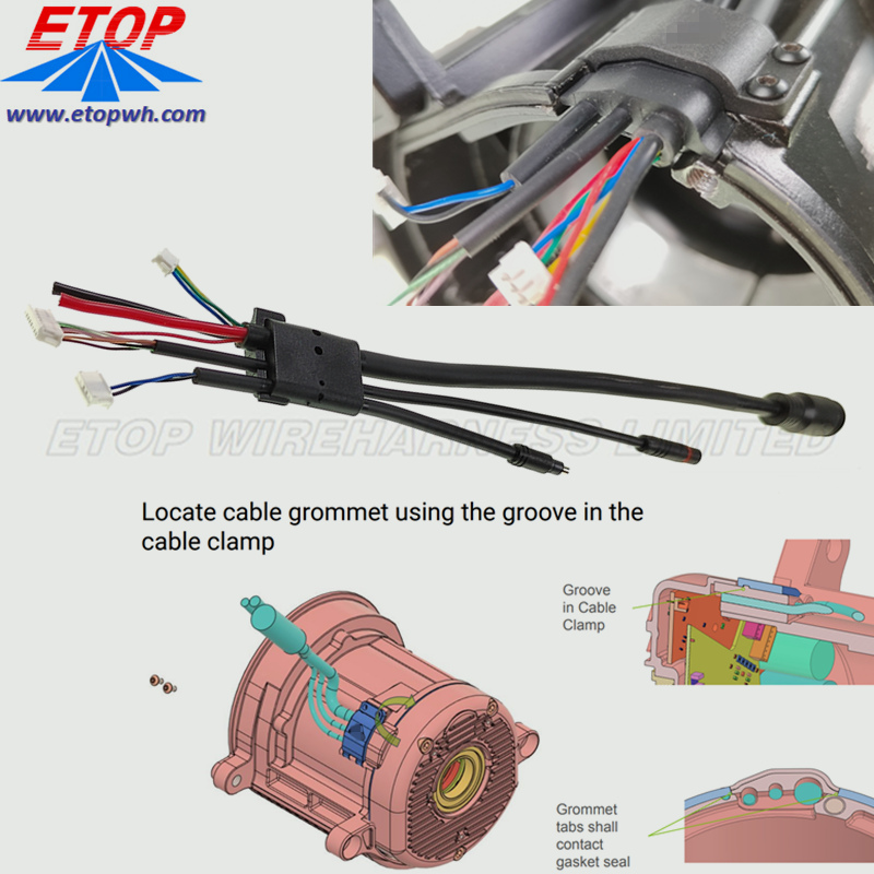 Waterproof E-mobility Motor Battery and Signal Gasket Cable Assembly