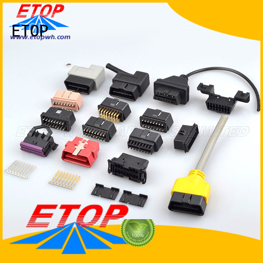 ETOP obd2 connectors widely employed for vehicle diagnostic system