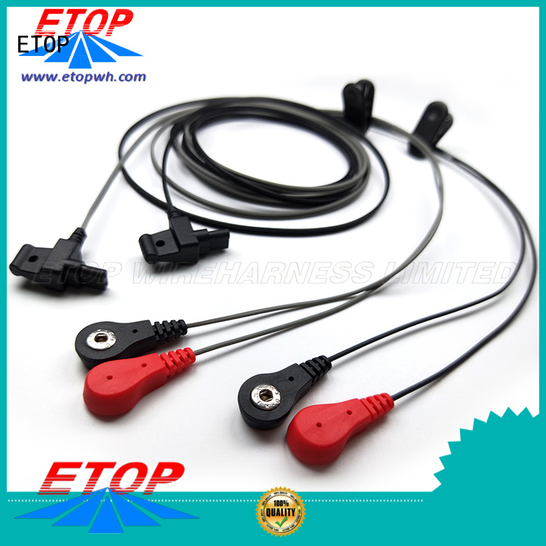 ETOP custom molded cable assemblies widely employed for medical supplies